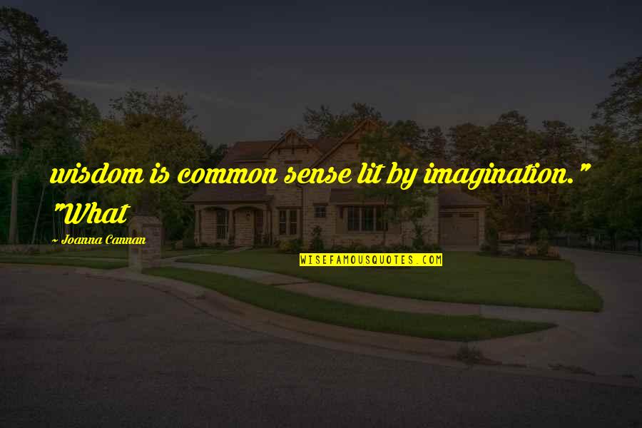 Boermans Glas Quotes By Joanna Cannan: wisdom is common sense lit by imagination." "What