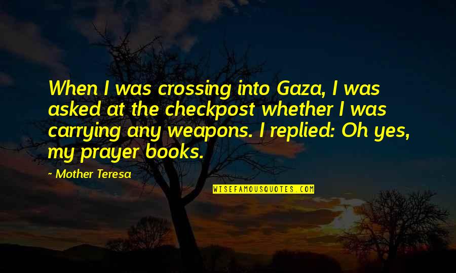 Boeschepe Quotes By Mother Teresa: When I was crossing into Gaza, I was