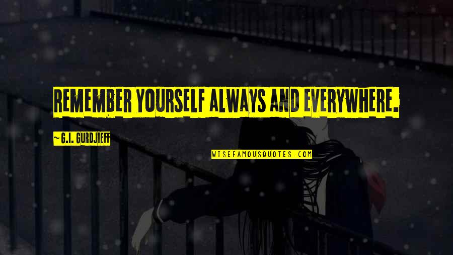 Boesky Net Quotes By G.I. Gurdjieff: Remember yourself always and everywhere.