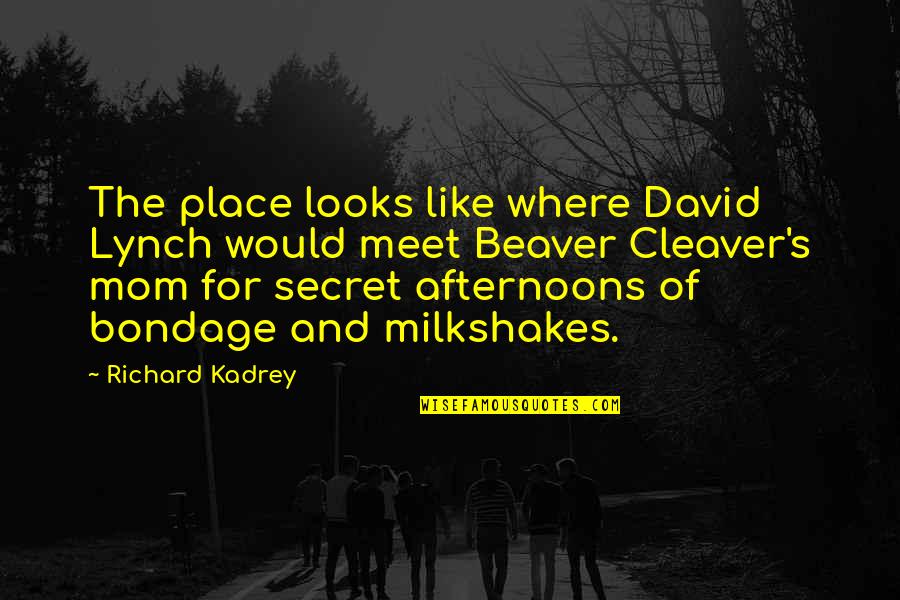 Boesky Restaurant Quotes By Richard Kadrey: The place looks like where David Lynch would