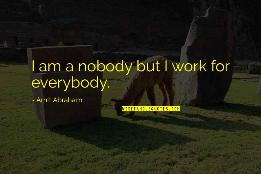 Bogami Ili Quotes By Amit Abraham: I am a nobody but I work for