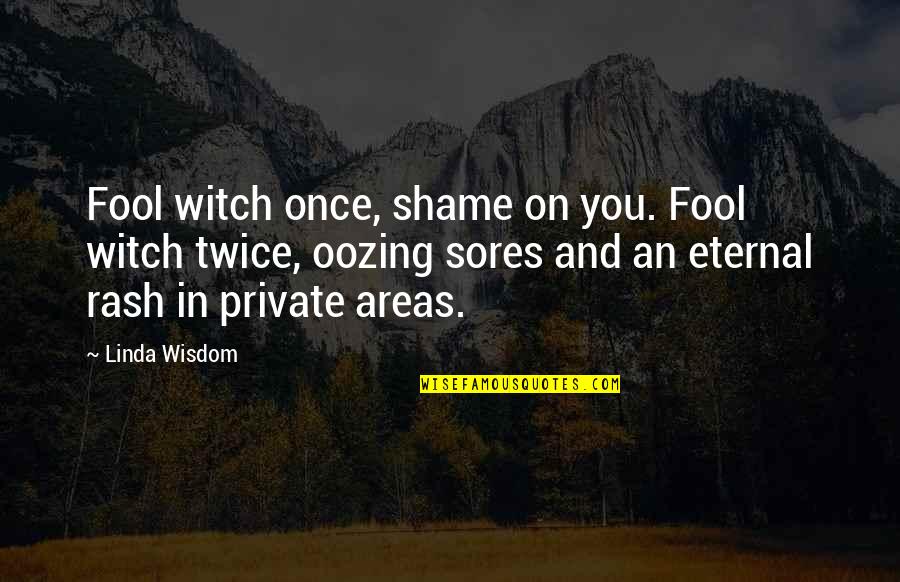 Boggard Quotes By Linda Wisdom: Fool witch once, shame on you. Fool witch