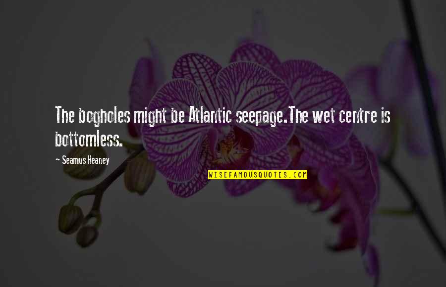 Bogholes Quotes By Seamus Heaney: The bogholes might be Atlantic seepage.The wet centre