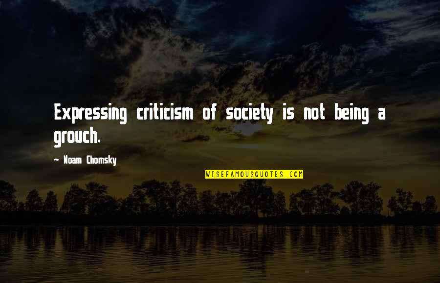 Boglin For Sale Quotes By Noam Chomsky: Expressing criticism of society is not being a Boglin For Sale Quotes By Noam Chomsky: Expressing criticism of society is not being a