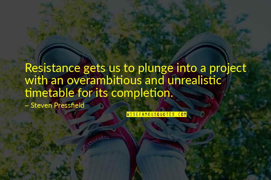 Bogosav Bozovic Quotes By Steven Pressfield: Resistance gets us to plunge into a project