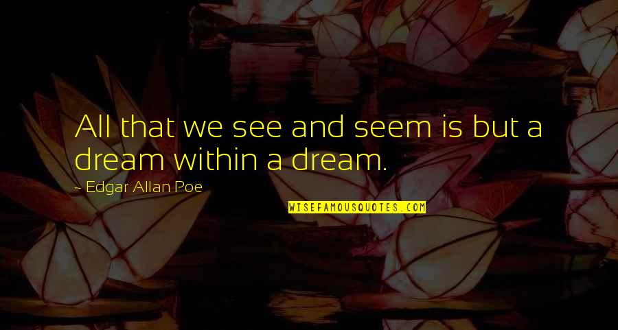 Bohrman Knives Quotes By Edgar Allan Poe: All that we see and seem is but