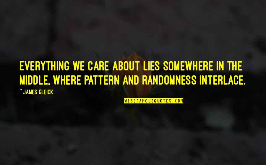 Boida Drum Quotes By James Gleick: Everything we care about lies somewhere in the Boida Drum Quotes By James Gleick: Everything we care about lies somewhere in the