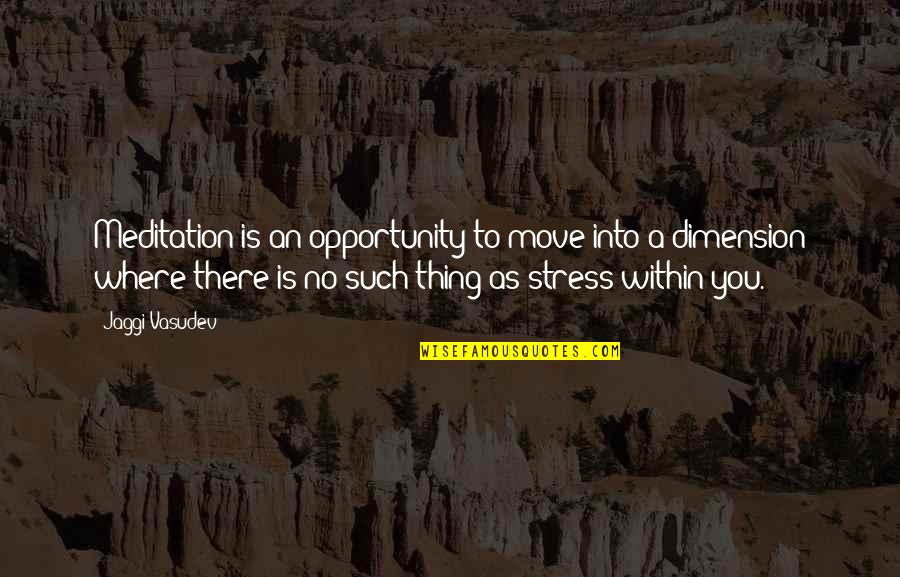 Boiling And Condensation Quotes By Jaggi Vasudev: Meditation is an opportunity to move into a