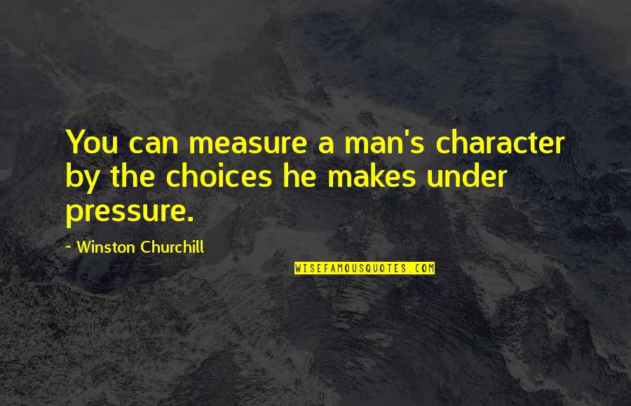 Boiling And Melting Quotes By Winston Churchill: You can measure a man's character by the