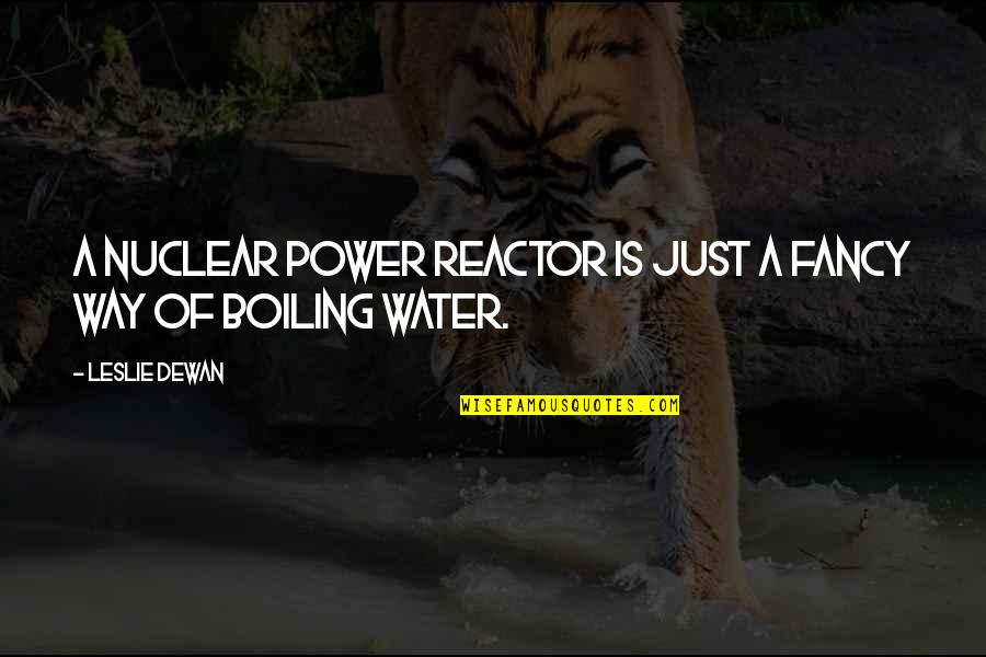 Boiling Quotes By Leslie Dewan: A nuclear power reactor is just a fancy