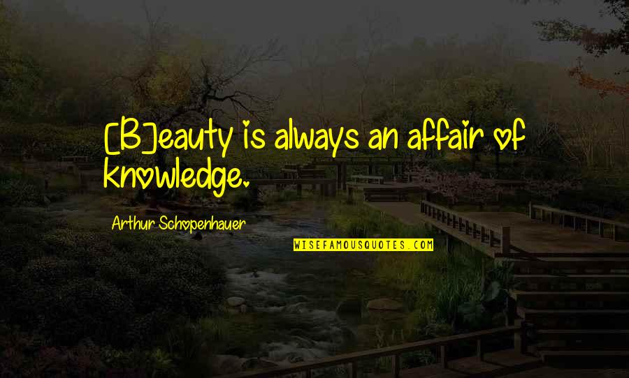 Boiling Water Quote Quotes By Arthur Schopenhauer: [B]eauty is always an affair of knowledge.