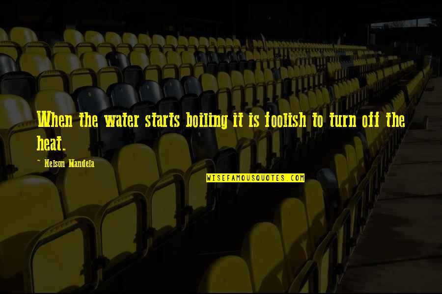 Boiling Water Quotes By Nelson Mandela: When the water starts boiling it is foolish