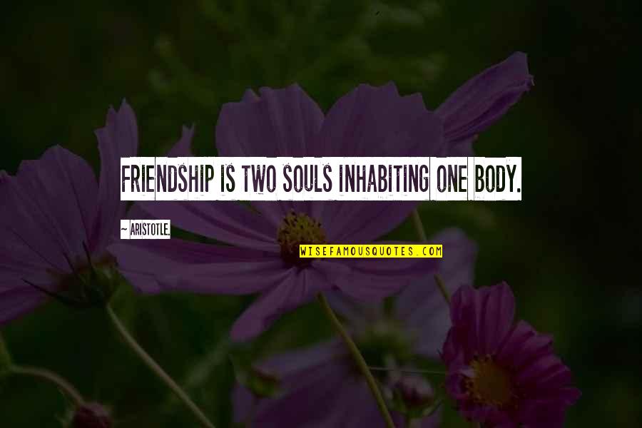 Boillat Les Quotes By Aristotle.: Friendship is two souls inhabiting one body.