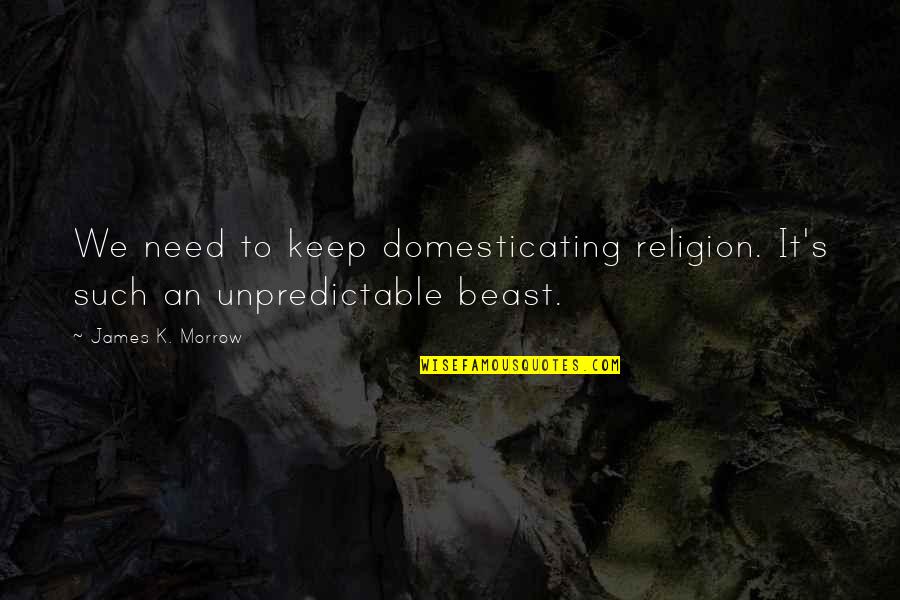 Boirac Quotes By James K. Morrow: We need to keep domesticating religion. It's such