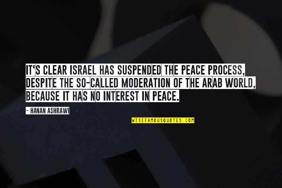 Boissevain Quotes By Hanan Ashrawi: It's clear Israel has suspended the peace process,