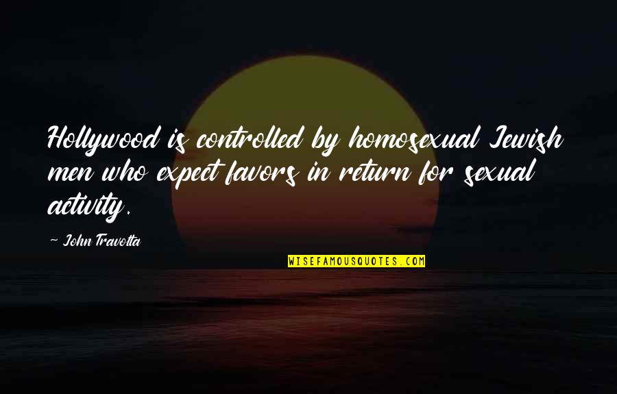 Bokuden Ryu Quotes By John Travolta: Hollywood is controlled by homosexual Jewish men who Bokuden Ryu Quotes By John Travolta: Hollywood is controlled by homosexual Jewish men who