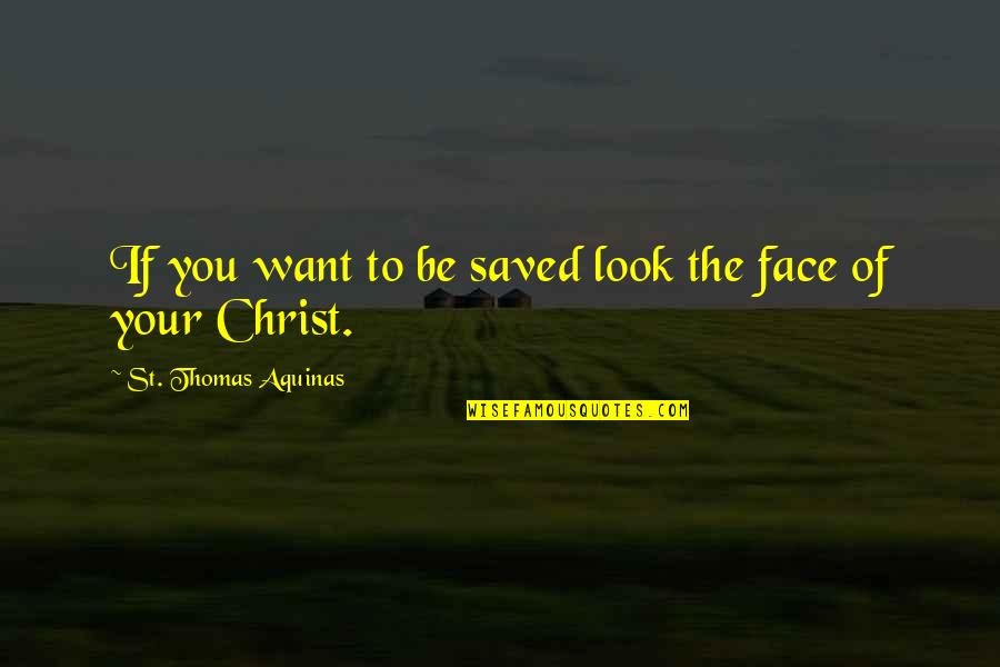 Bold Text Quotes By St. Thomas Aquinas: If you want to be saved look the