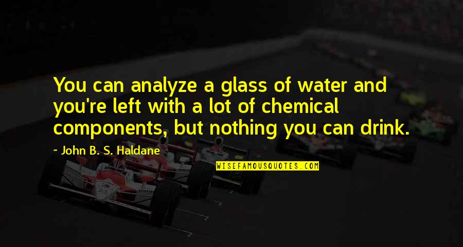 Boldest Models Quotes By John B. S. Haldane: You can analyze a glass of water and