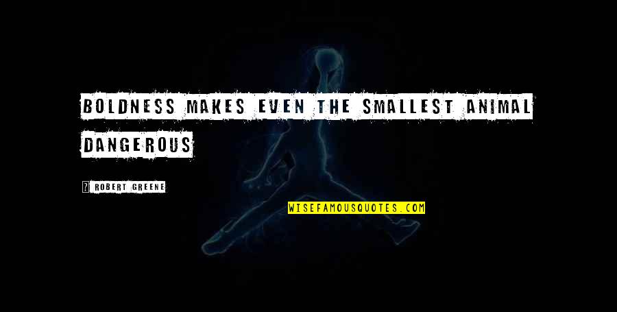 Boldness Quotes By Robert Greene: Boldness makes even the smallest animal dangerous