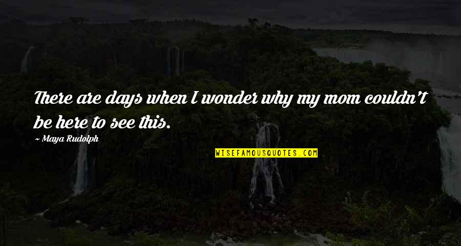 Boleh Dicoba Quotes By Maya Rudolph: There are days when I wonder why my