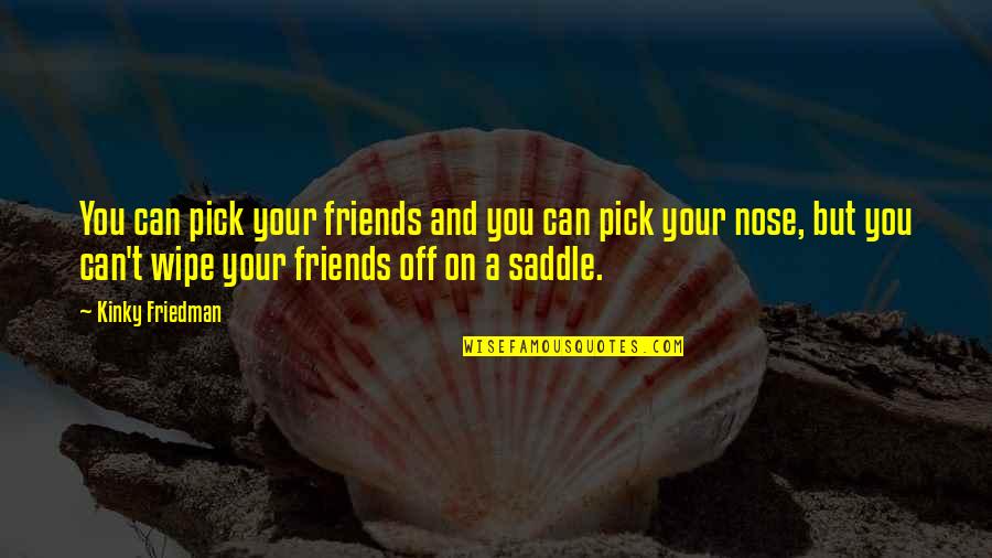 Boleware Quotes By Kinky Friedman: You can pick your friends and you can