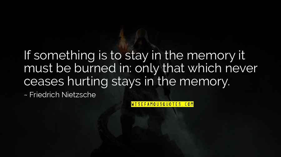 Boliek English Quotes By Friedrich Nietzsche: If something is to stay in the memory