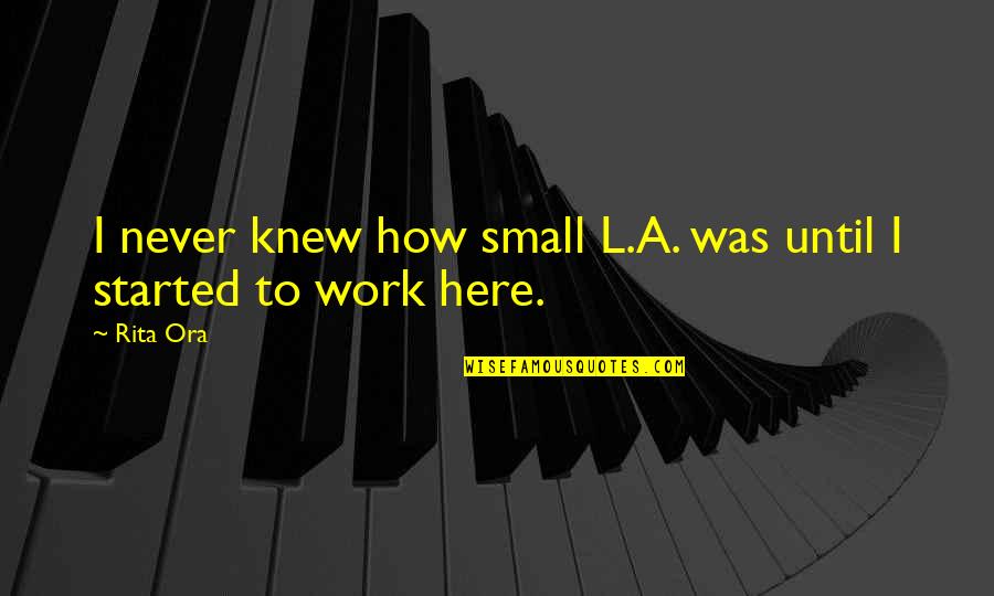 Bolnav Cu Capu Quotes By Rita Ora: I never knew how small L.A. was until