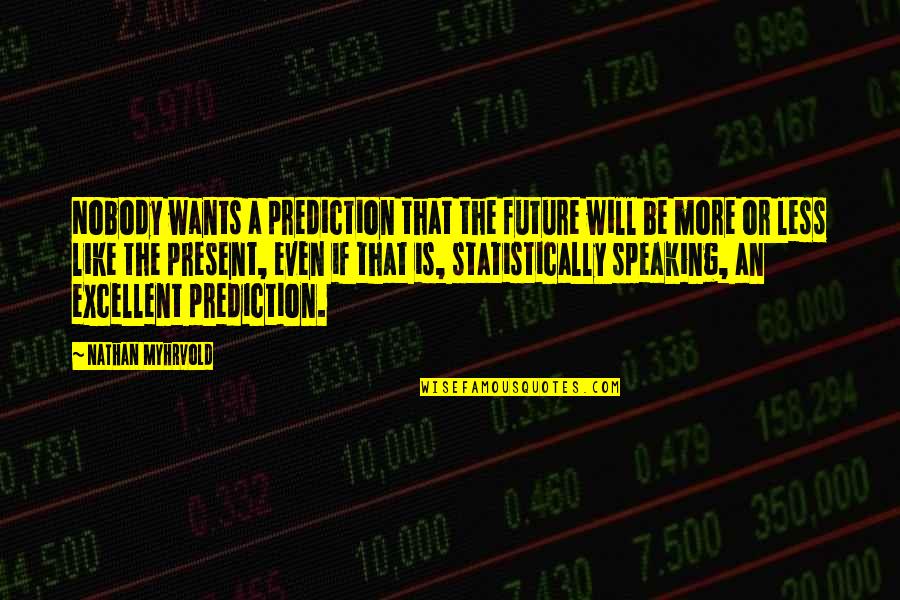 Bolted Synonym Quotes By Nathan Myhrvold: Nobody wants a prediction that the future will Bolted Synonym Quotes By Nathan Myhrvold: Nobody wants a prediction that the future will