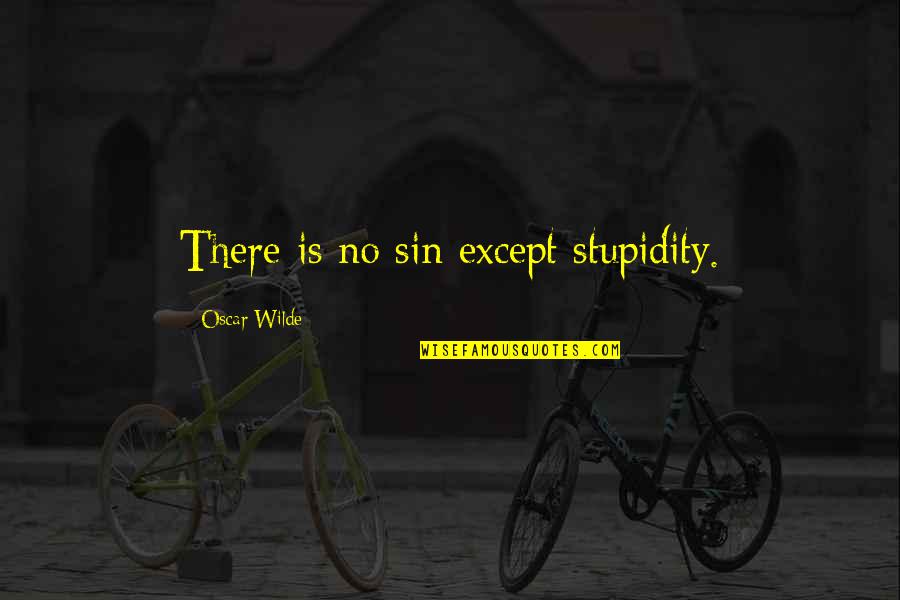 Boltzmann Quotes By Oscar Wilde: There is no sin except stupidity.