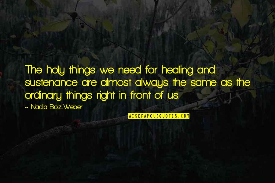 Bolz Weber Quotes By Nadia Bolz-Weber: The holy things we need for healing and