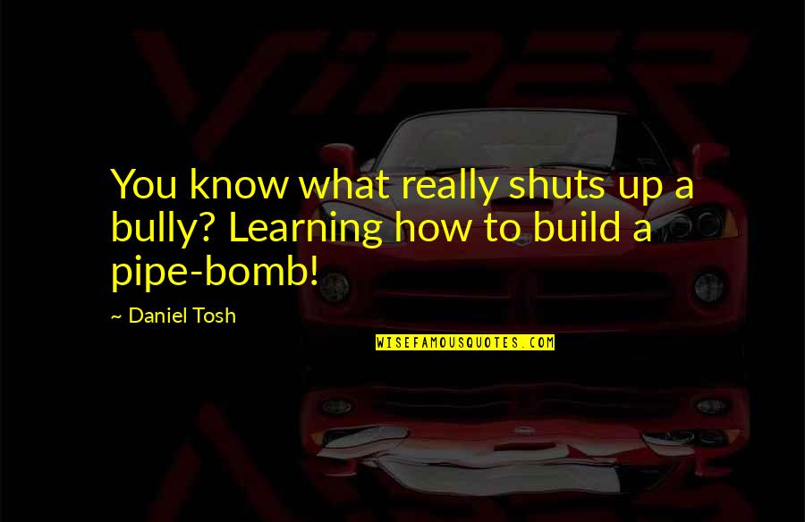 Bomb Com Quotes By Daniel Tosh: You know what really shuts up a bully?