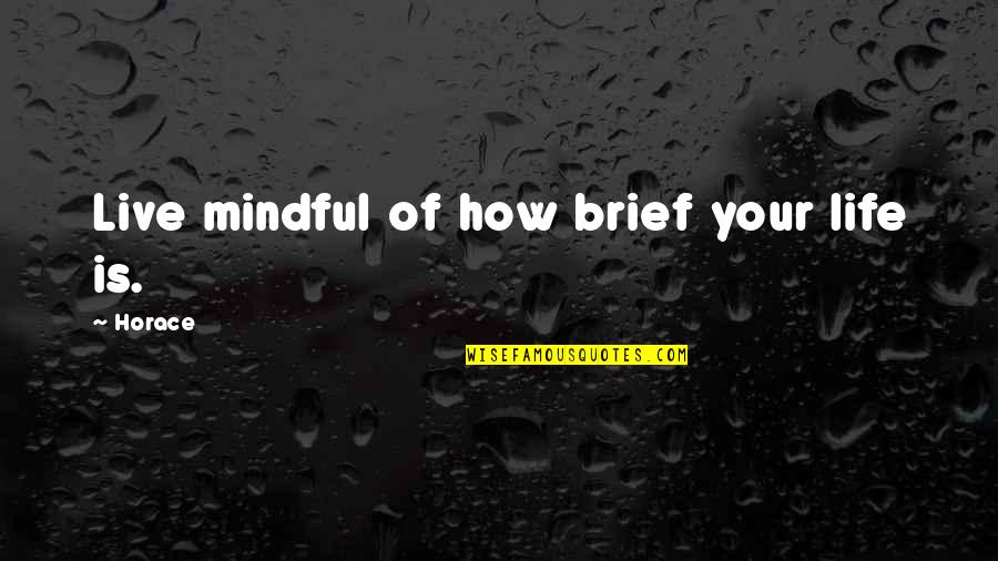 Bomb Threat Quotes By Horace: Live mindful of how brief your life is.