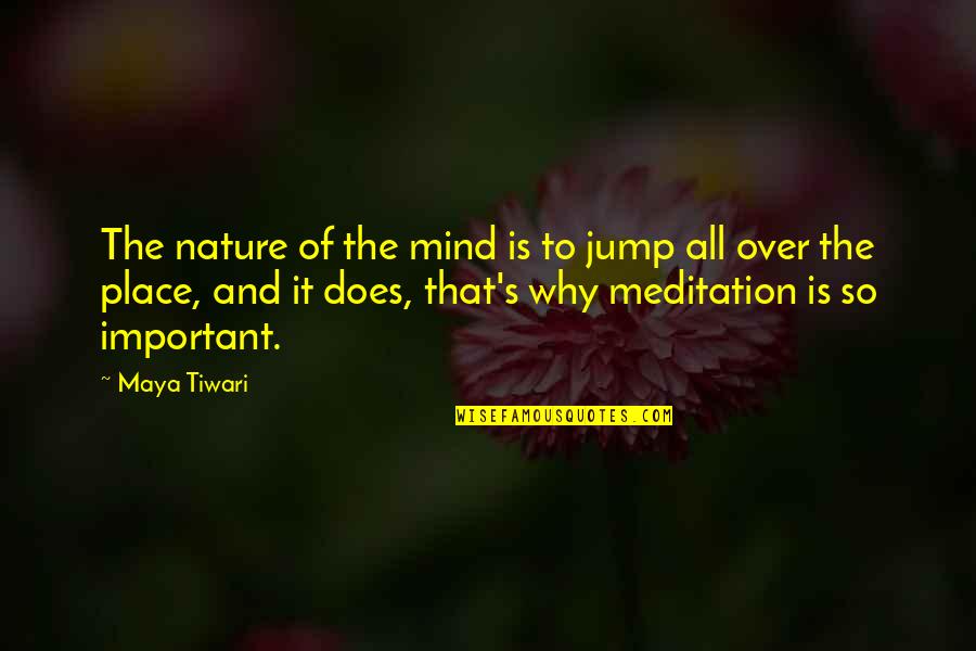 Bombazine Quotes By Maya Tiwari: The nature of the mind is to jump