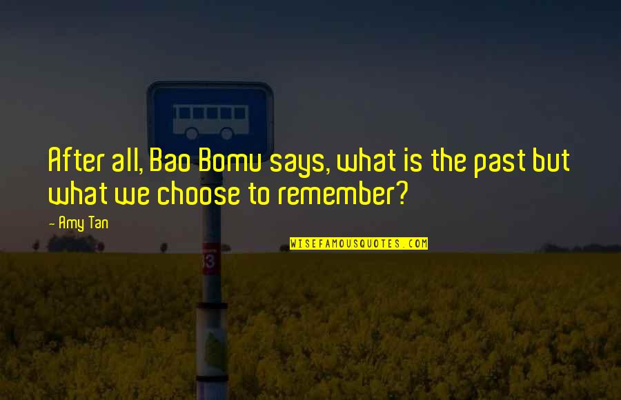 Bomu Quotes By Amy Tan: After all, Bao Bomu says, what is the
