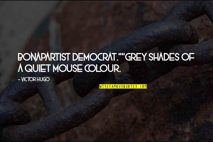 Bonapartist Quotes By Victor Hugo: Bonapartist democrat.""Grey shades of a quiet mouse colour.