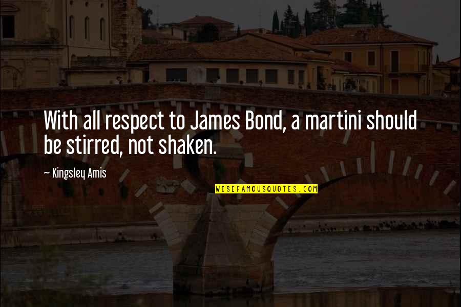 Bond James Quotes By Kingsley Amis: With all respect to James Bond, a martini