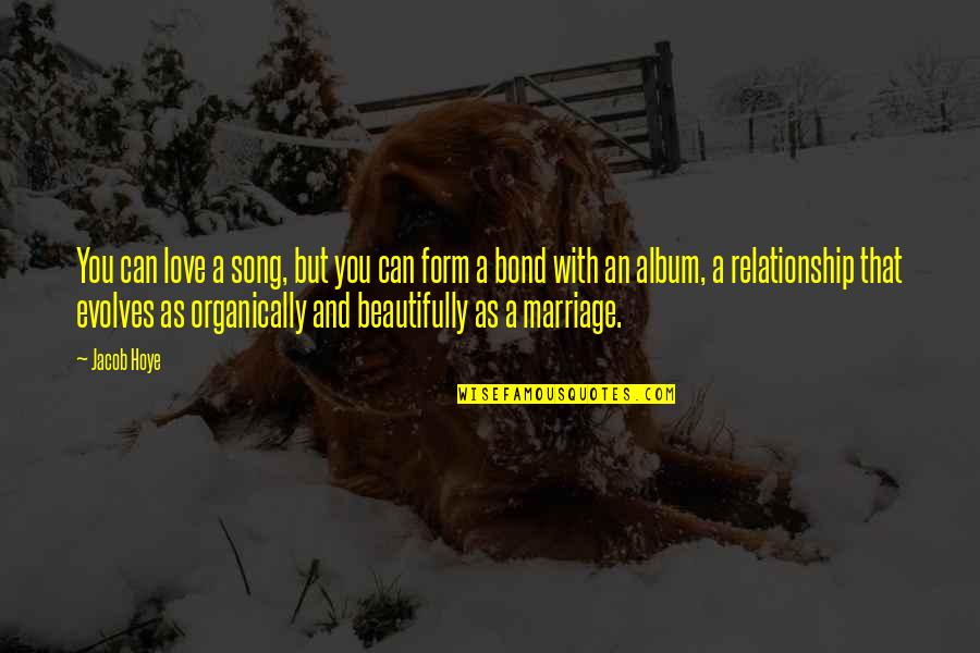 Bond Of Marriage Quotes By Jacob Hoye: You can love a song, but you can Bond Of Marriage Quotes By Jacob Hoye: You can love a song, but you can