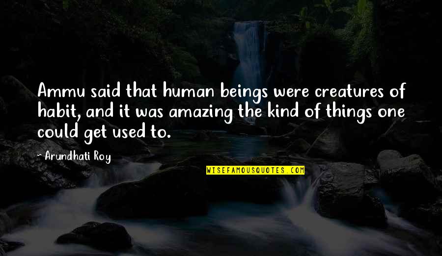 Bonding With My Sisters Quotes By Arundhati Roy: Ammu said that human beings were creatures of