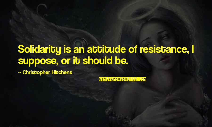 Bone Chilling Cold Quotes By Christopher Hitchens: Solidarity is an attitude of resistance, I suppose,