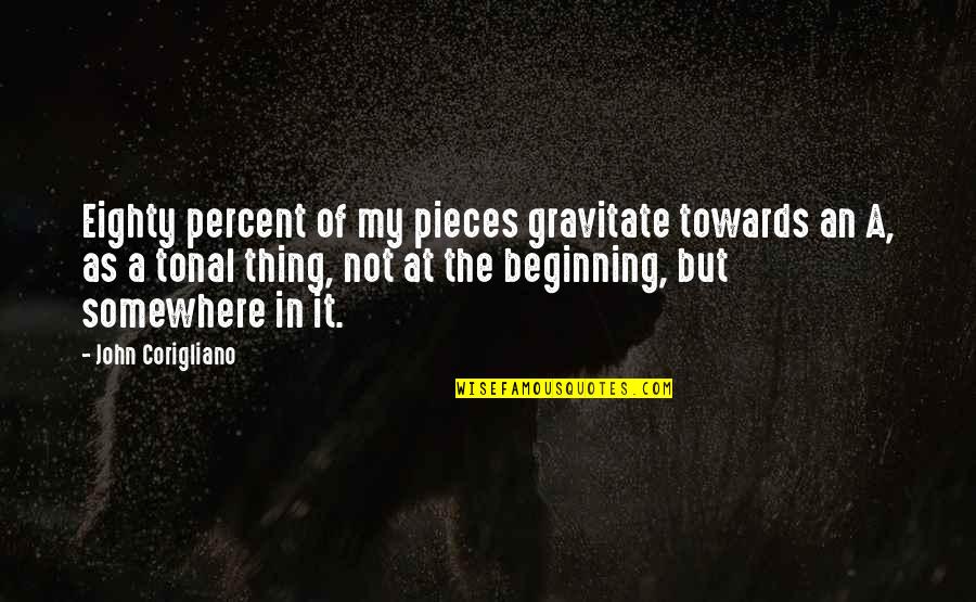 Bonehammer Quotes By John Corigliano: Eighty percent of my pieces gravitate towards an Bonehammer Quotes By John Corigliano: Eighty percent of my pieces gravitate towards an