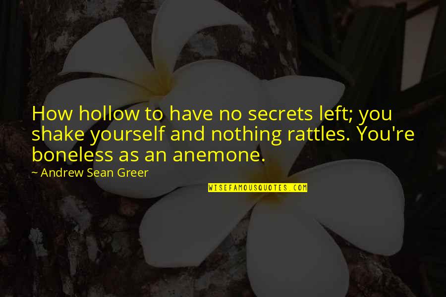 Boneless Quotes By Andrew Sean Greer: How hollow to have no secrets left; you