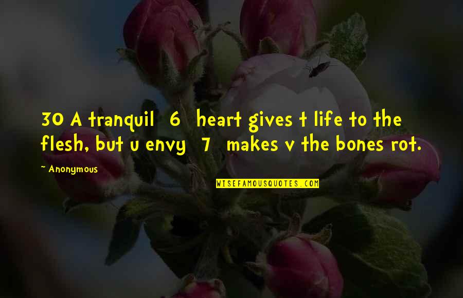 Bones And Life Quotes By Anonymous: 30 A tranquil [6] heart gives t life