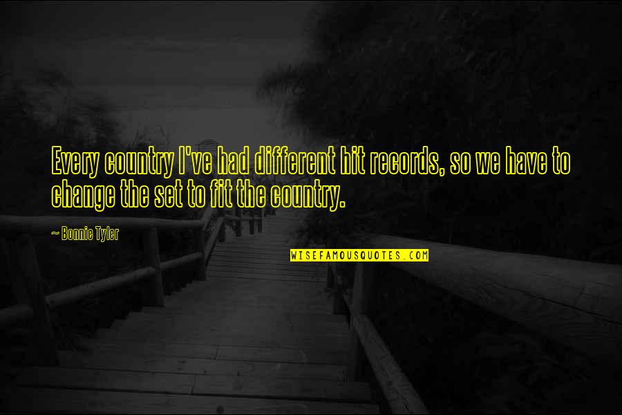 Bonnie Tyler Quotes By Bonnie Tyler: Every country I've had different hit records, so Bonnie Tyler Quotes By Bonnie Tyler: Every country I've had different hit records, so