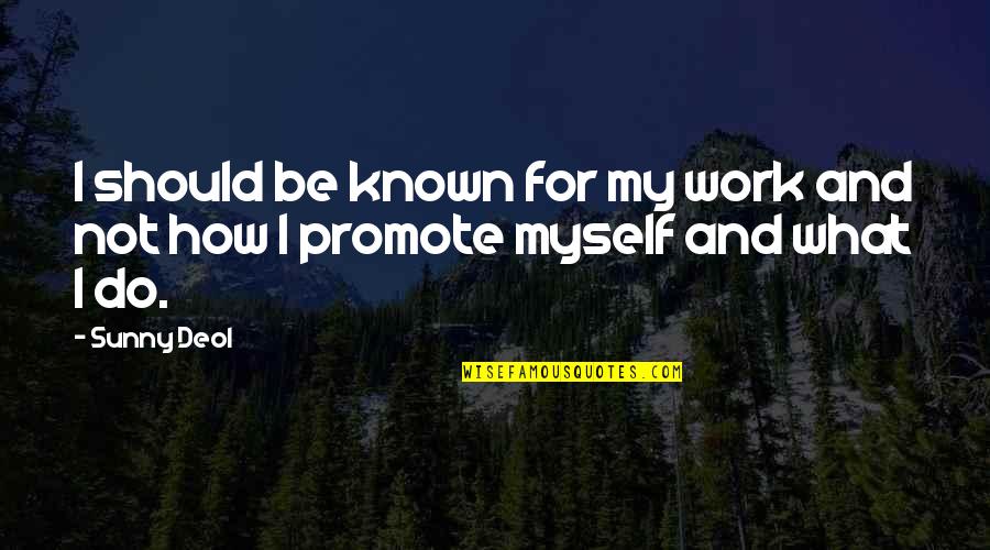 Bonnstetter Levels Quotes By Sunny Deol: I should be known for my work and