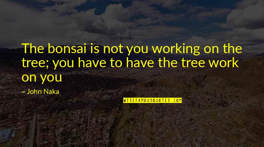 Bonsai Tree Quotes By John Naka: The bonsai is not you working on the