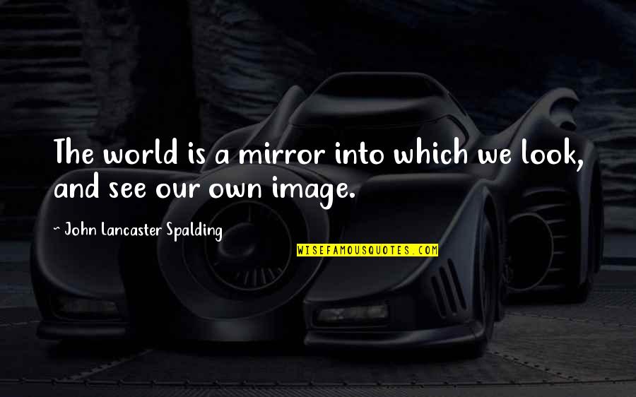 Boobries Quotes By John Lancaster Spalding: The world is a mirror into which we