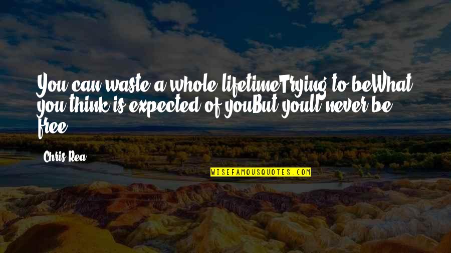 Boogie Men Quotes By Chris Rea: You can waste a whole lifetimeTrying to beWhat Boogie Men Quotes By Chris Rea: You can waste a whole lifetimeTrying to beWhat