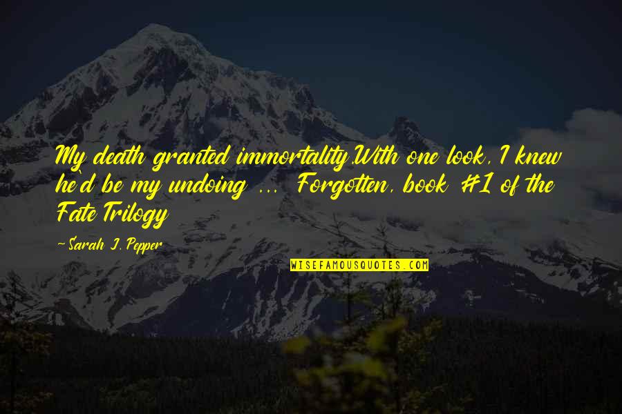 Book 1 Quotes By Sarah J. Pepper: My death granted immortality.With one look, I knew Book 1 Quotes By Sarah J. Pepper: My death granted immortality.With one look, I knew