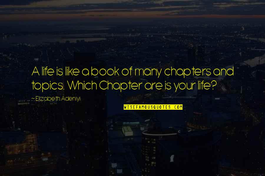 Book Chapter Quotes By Elizabeth Adeniyi: A life is like a book of many