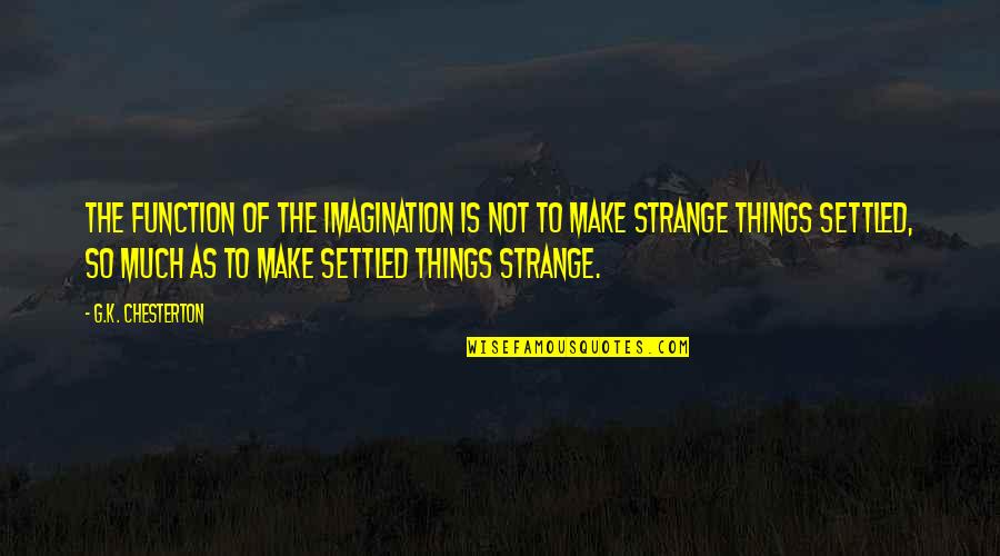 Book Dedication Quotes By G.K. Chesterton: The function of the imagination is not to
